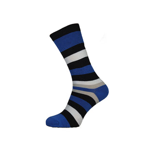 Luxurious Men's Bamboo Socks | Blue & Black Stripe