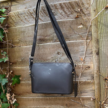 Load image into Gallery viewer, Brown &#39;Elise&#39; Structured Classic Leather Crossbody Bag (front)
