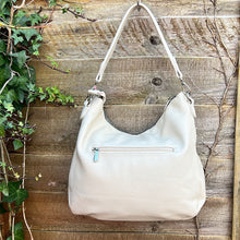 Load image into Gallery viewer, Ivory Large Soft Front Zip Pocket &#39;Sari&#39; Shoulder Bag (back)
