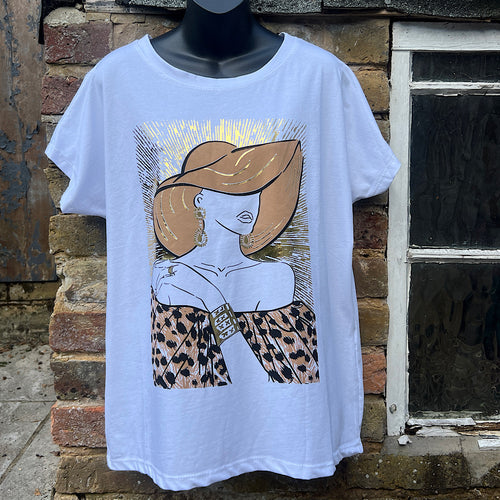 Shania Leopard Print Cotton T-Shirt