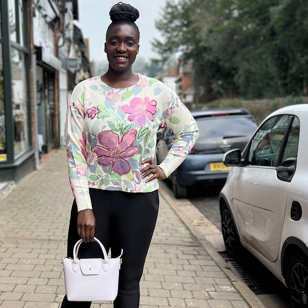 Lilac & Lavender Multi Flower Jumper