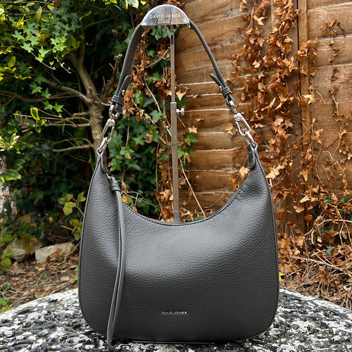 Dark Grey Large 'Matilda' Scoop Shoulder Bag (front)