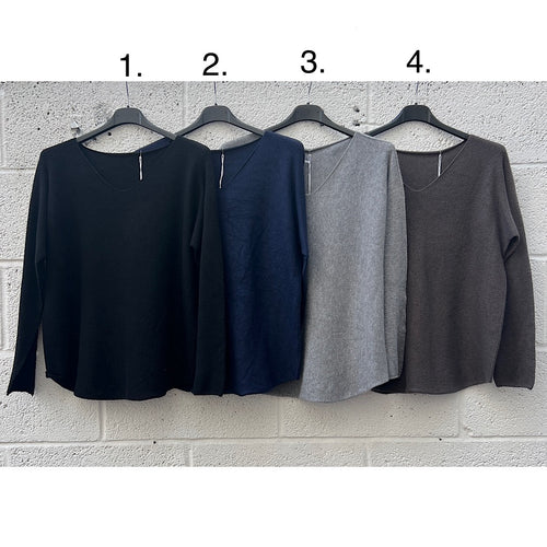 Basic Soft Knit V-Neck Jumper