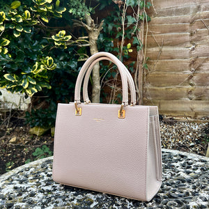 Small Oatmeal Beige 'Alison' Grab Bag (side)