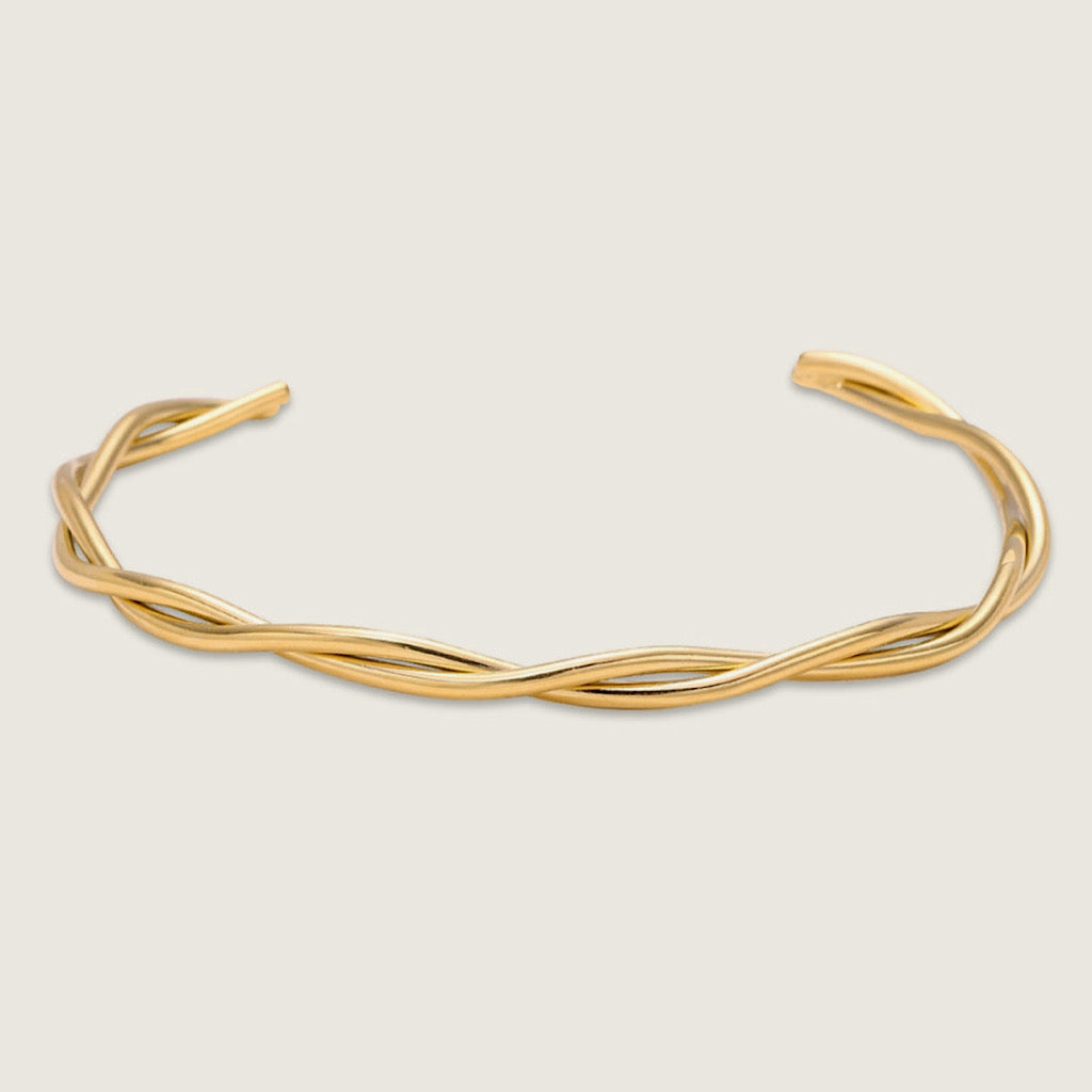 18K Gold Plated Stainless Steel Twist Bangle