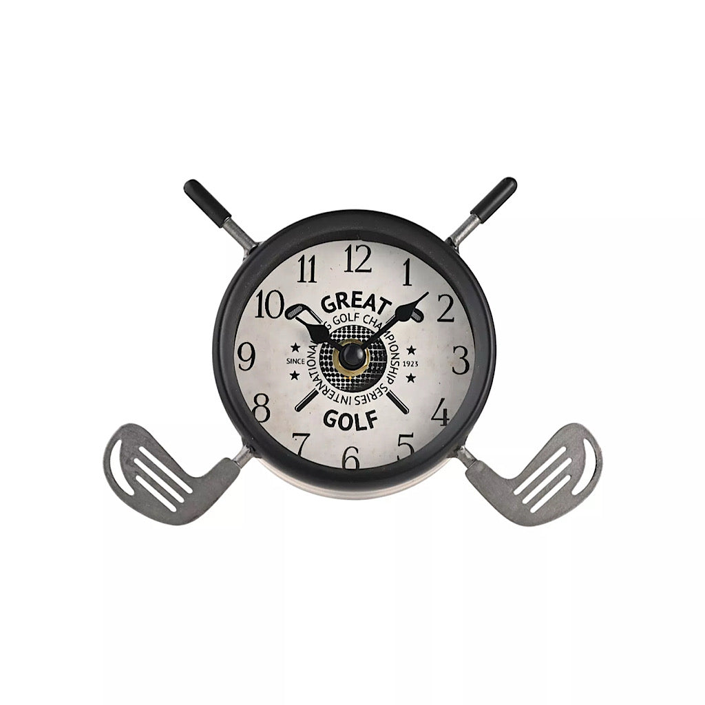 Golf Clubs Mantel Clock (front)