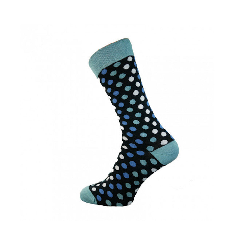 Luxurious Men's Bamboo Socks | Blue Heel Spotty