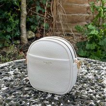 Load image into Gallery viewer, White Twin Zip Top Crossbody Bag By David Jones (front)
