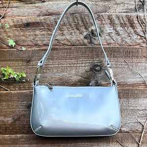 Small Silver Patent Look Bag (front)