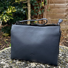 Load image into Gallery viewer, Soft Navy Italian Leather &#39;Cecilia&#39; Shoulder Bag (front)
