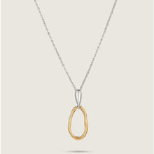 Load image into Gallery viewer, Oval Gold &amp; White Gold Plated Stainless Steel Pendant
