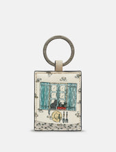 Load image into Gallery viewer, Country Cottage Window Leather Keyring (front)
