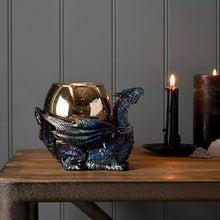 Load image into Gallery viewer, Mystic Legends Blue Dragon Candle Holder (lifestyle)
