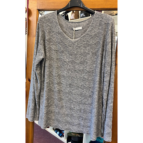 Grey with Textured Knitted Patterned Top