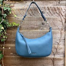 Load image into Gallery viewer, Denim Mini &#39;Matilda&#39; Scoop Shoulder/Crossbody Bag (front)
