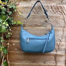 Load image into Gallery viewer, Denim Mini &#39;Matilda&#39; Scoop Shoulder/Crossbody Bag (back)
