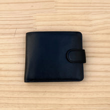 Load image into Gallery viewer, Gents Leather Wallet with Inside Zip By Black Leather (closed)
