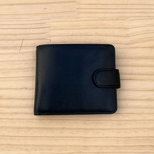 Gents Leather Wallet with Inside Zip By Black Leather (closed)
