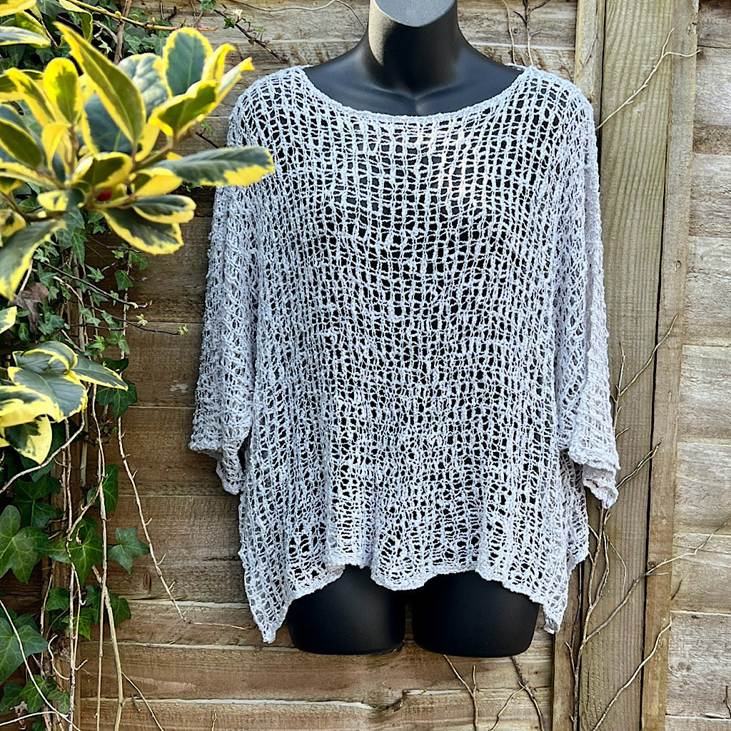 Breezy Silver Bohemian Popcorn Cover Up