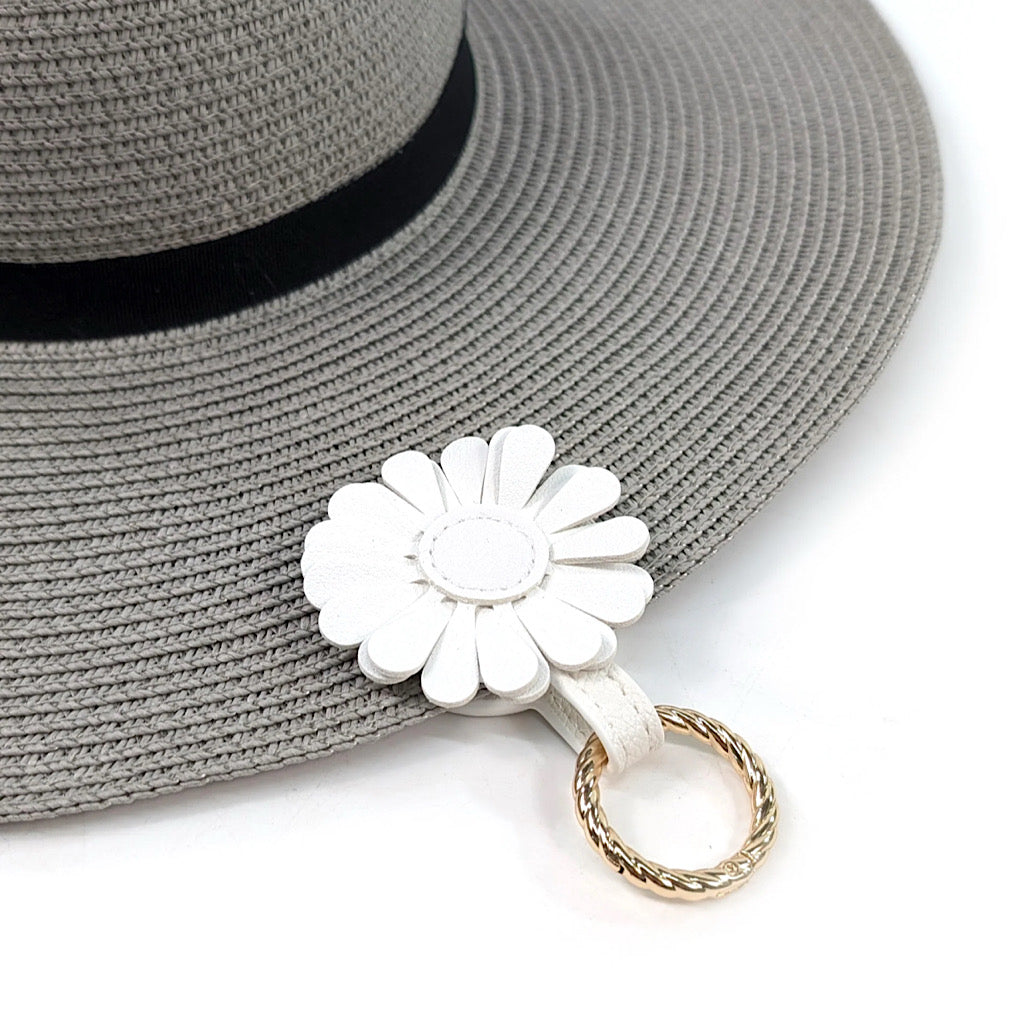 White Flower Magnet Holder (on hat)