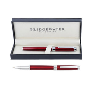 Bridgewater Galway Red & Chrome Trim Roller Ballpoint Pen