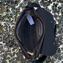 Load image into Gallery viewer, Black Metallic Satchel Bag
