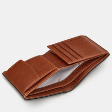 Load image into Gallery viewer, Brown Two Fold Leather Wallet with Coin Pocket By Yoshi
