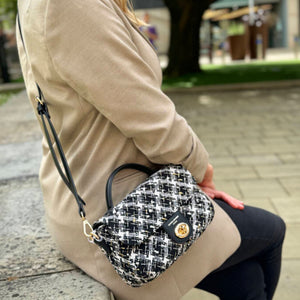 Designer Inspired Tweed Effect Grab Bag By David Jones (lifestyle image)