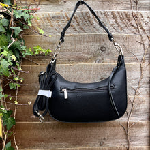 Load image into Gallery viewer, Black Mini &#39;Matilda&#39; Scoop Shoulder/Crossbody Bag (back)
