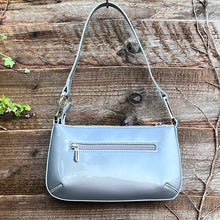 Load image into Gallery viewer, Small Silver Patent Look Bag (back)
