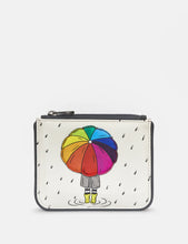 Load image into Gallery viewer, Leather Zip Top Rain Rain Go Away Purse (front)
