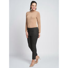 Load image into Gallery viewer, Buttercup Slim Chain Detail Ankle Grazer with Back Slip Trousers (modelled)
