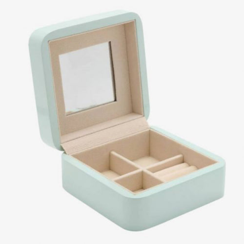 Blue Square Wooden Jewellery Box