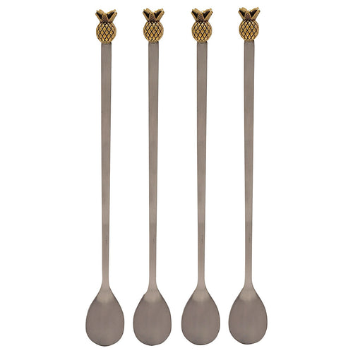 Pineapple Set of 4 Long Mixing Spoons