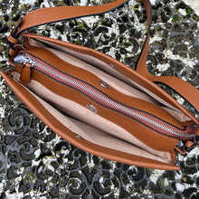 Load image into Gallery viewer, Soft Cognac Italian Leather &#39;Cecilia&#39; Shoulder Bag (press studs)
