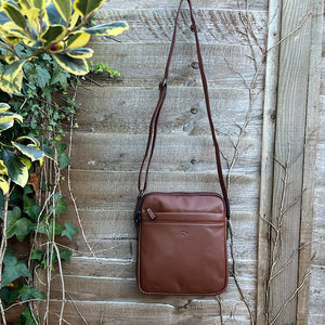 Soft Caramel Italian Leather Crossbody Bag