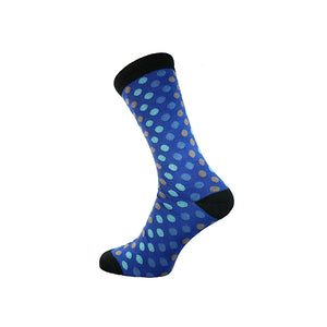 Luxurious Men’s Bamboo Sock | Blue Spotty