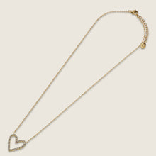 Load image into Gallery viewer, 18K Gold Plated Diamante Stainless Steel Heart Necklace
