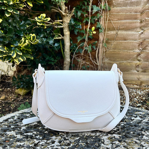 White 'Leila' Saddle Bag By David Jones