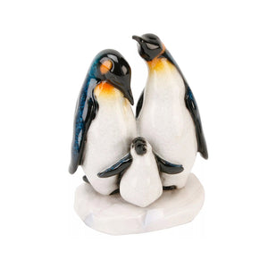 Polished Stone Effect Penguin Family Ornament