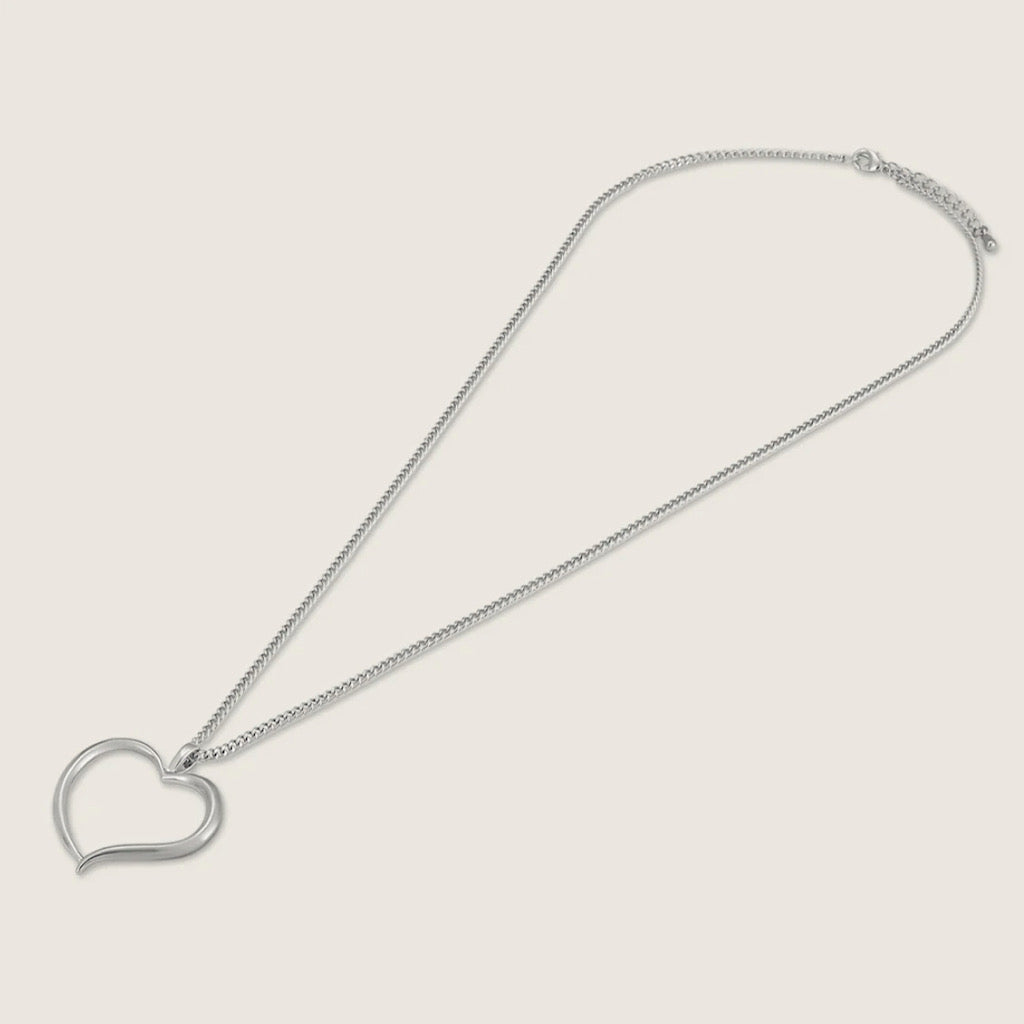 Silver Plated Sweetheart Long Necklace