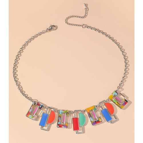 Multi-Coloured Fantasy Enamelled Stainless Steel Necklace