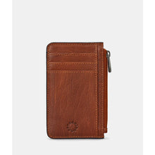 Load image into Gallery viewer, Brown Zip Top Morton Leather Card Holder (side)
