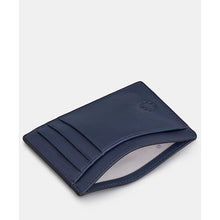 Load image into Gallery viewer, Navy Leather Card Holder with ID Window by Yoshi (slip side pocket)
