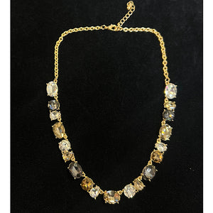 Gold & Smokey Multi Jewel Statment Necklace