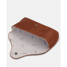 Load image into Gallery viewer, Brown Leather Glasses Case by Yoshi (open)
