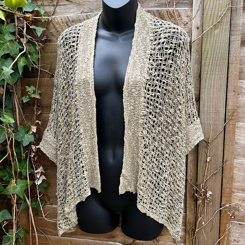 Taupe Bohemian Chunky Knitted Cardigan