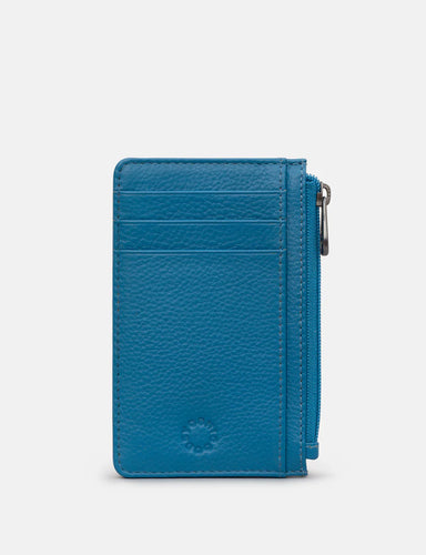 Petrol Zip Top Morton Leather Card Holder (Side)