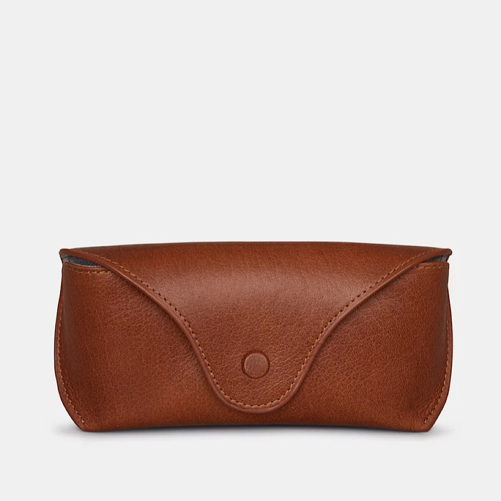 Brown Leather Glasses Case by Yoshi (front)