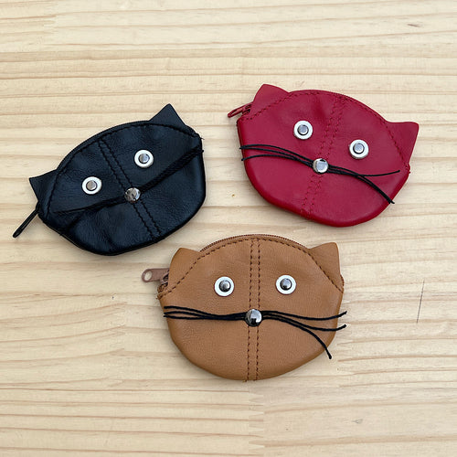 Soft Animal Leather Coin Purses (cat)